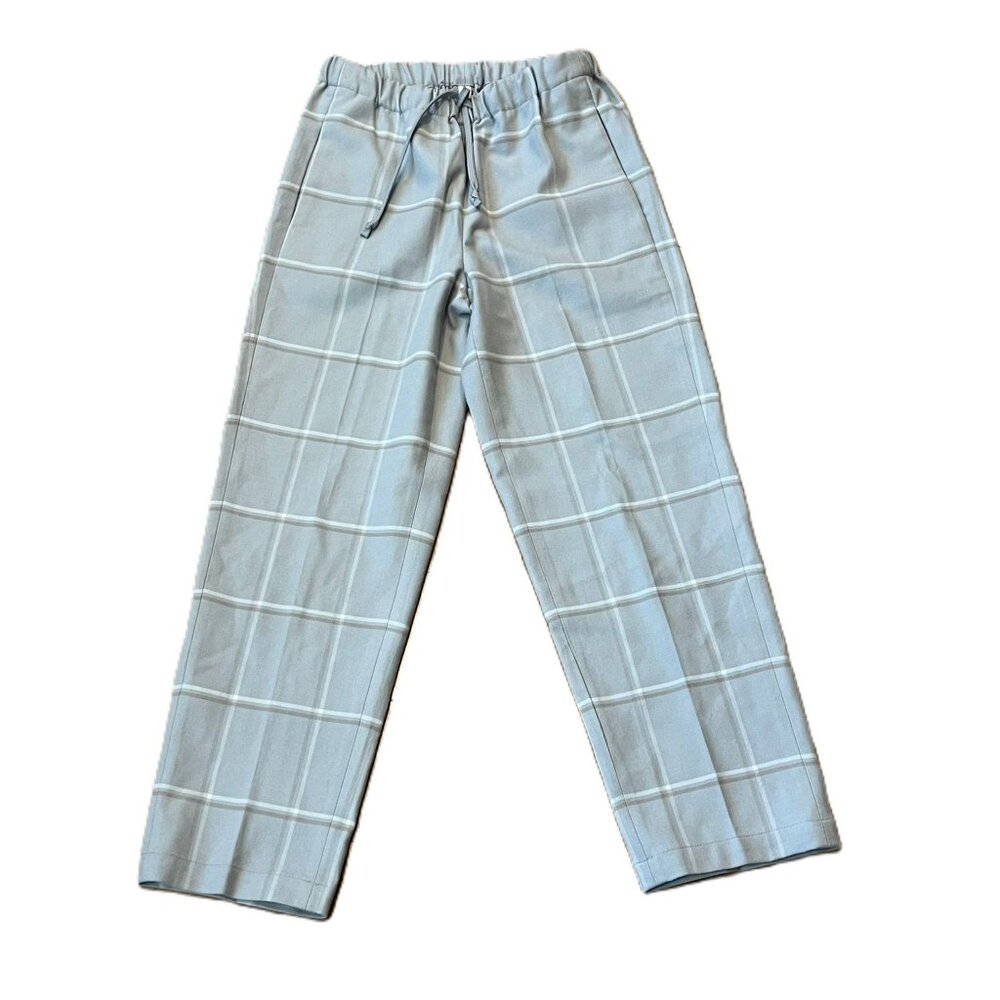 Aritzia Babaton Jimmy Grey Plaid Relaxed Cropped Pants Size XS